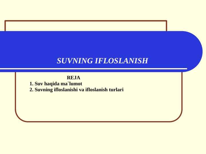 SUVNING IFLOSLANISH