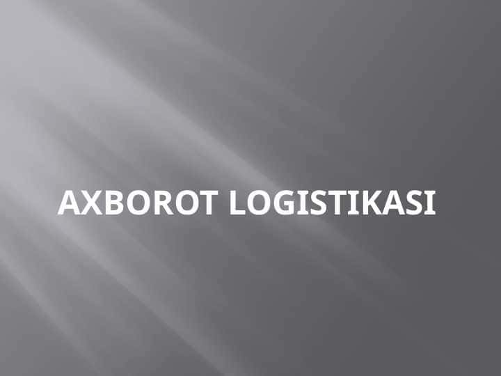 Axborot logistikasi