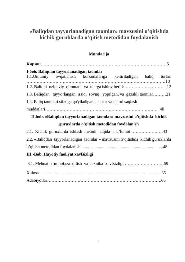 Baliqdan tayyorlanadigan taomlar