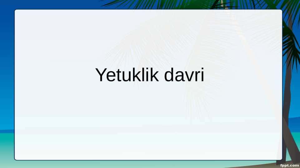 Yetuklik davri