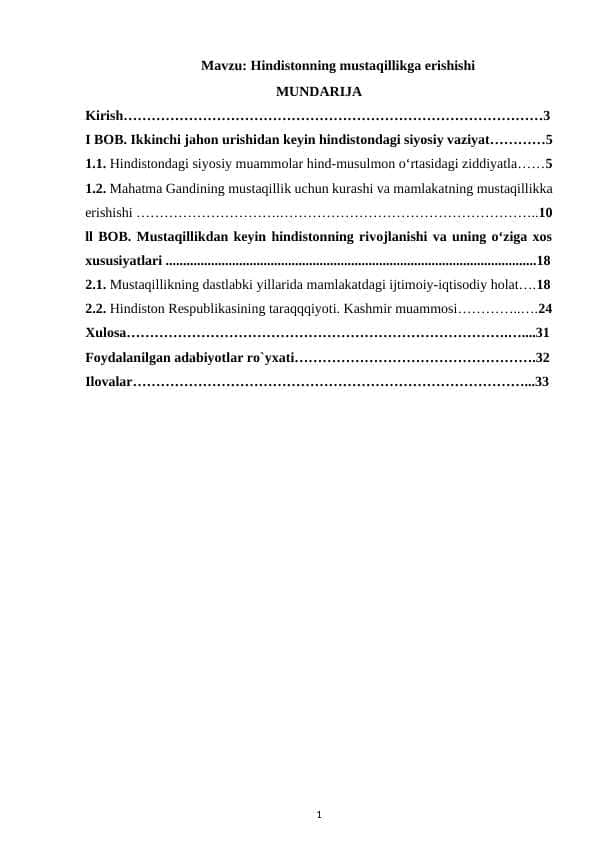 Hindistonning mustaqillikga erishishi