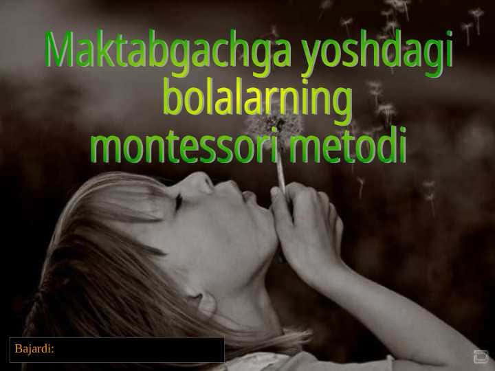 Maktabgachga yoshdagi bolalarning montessori metodi