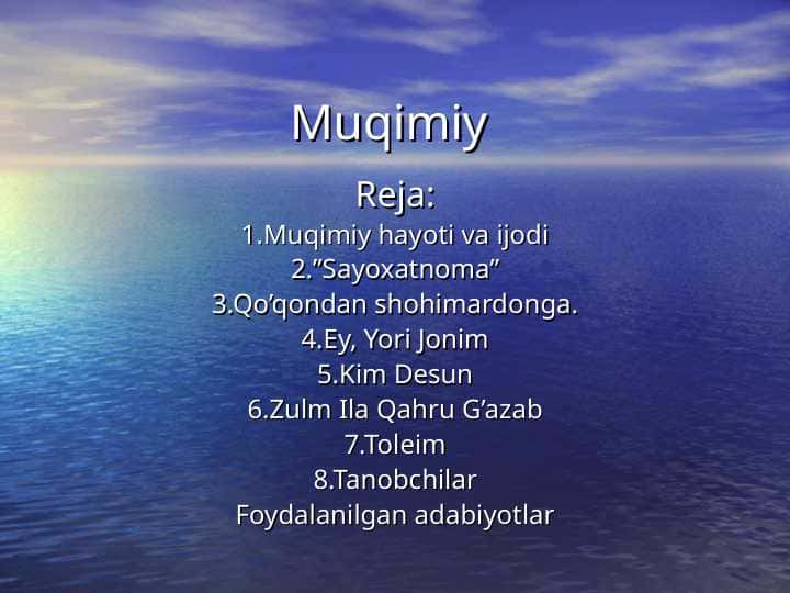 Muqimiy hayoti va ijodi, Sayohatnoma