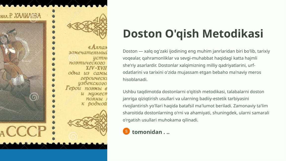 Doston O'qish Metodikasi
