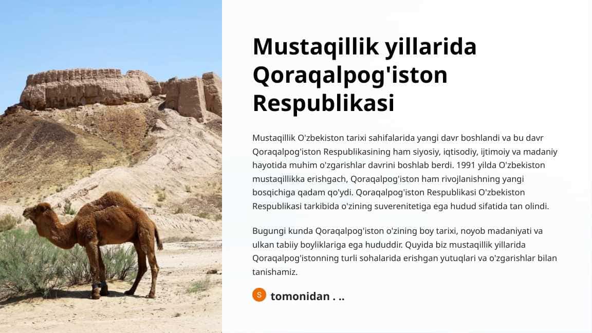 Mustaqillik yillarida Qoraqalpog'iston Respublikasi