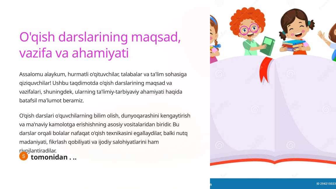 O'qish darslarining maqsad, vazifa va ahamiyati