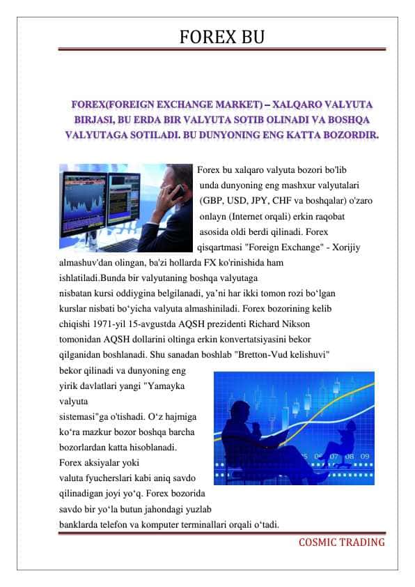 Forex. Jahon valyuta bozori
