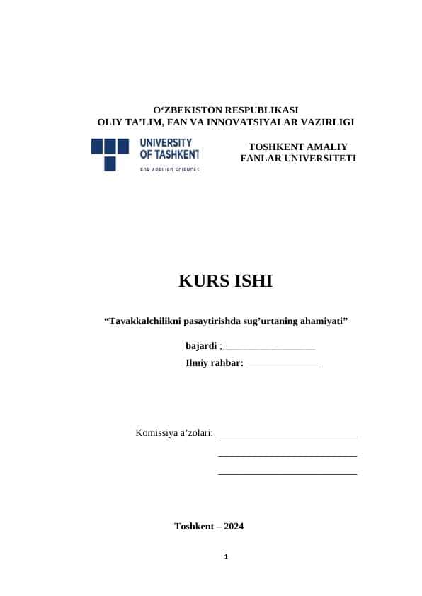 Tavakkalchilikni pasaytirishda sug’urtaning ahamiyati