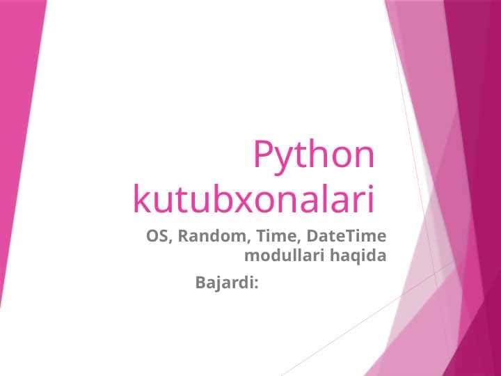 Python kutubxonalari