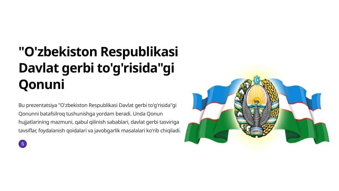 "O'zbekiston Respublikasi Davlat gerbi to'g'risida"gi Qonuni