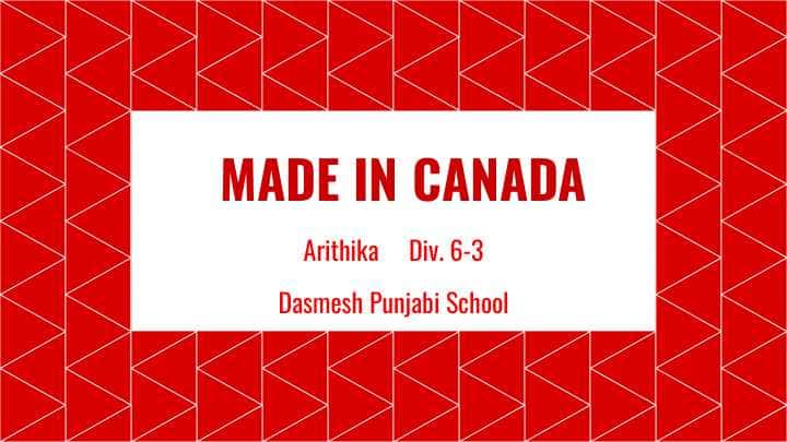 Made in Canada. English lesson