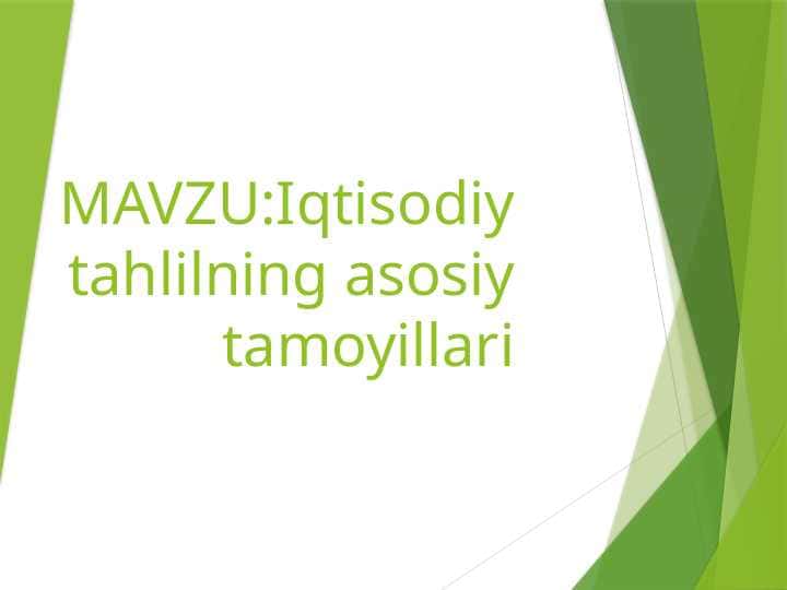 Iqtisodiy tahlilning asosiy tamoyillari