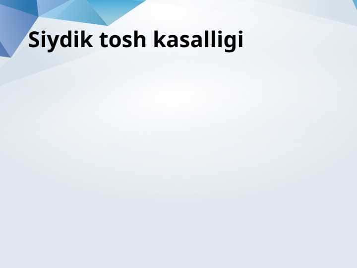 Siydik tosh kasalligi