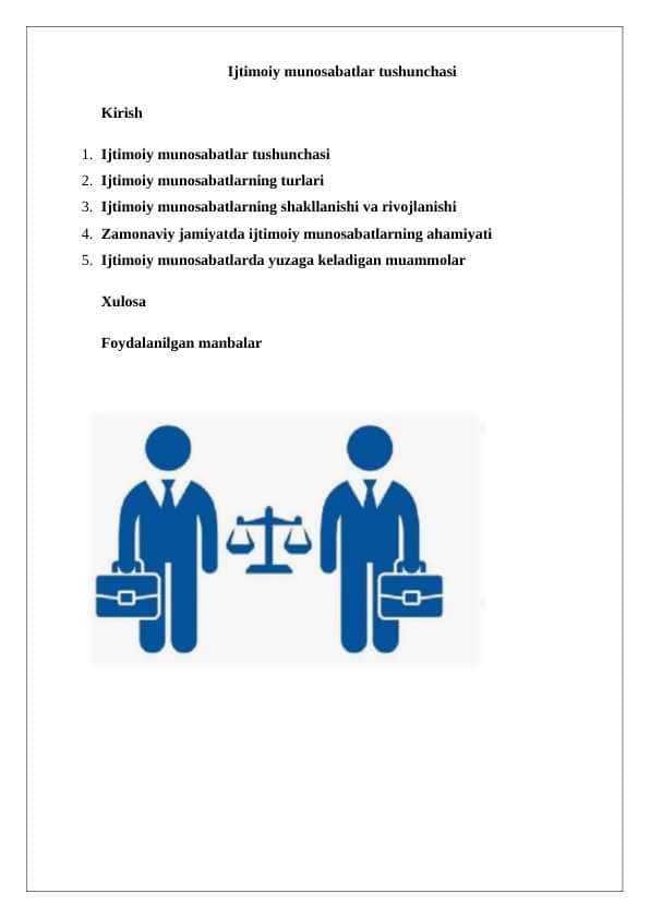 Ijtimoiy munosabatlar tushunchasi 25