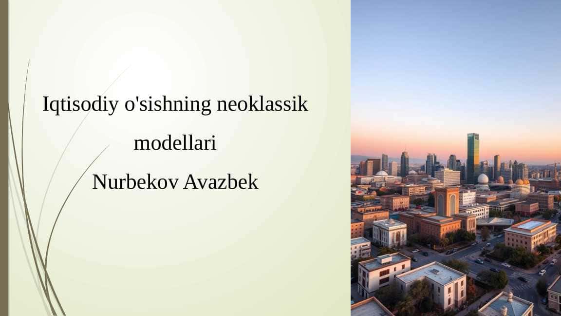 Iqtisodiy o'sishning neoklassik modellari