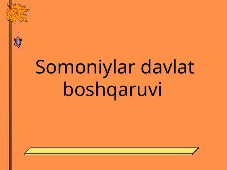 Somoniylar davlat boshqaruvi