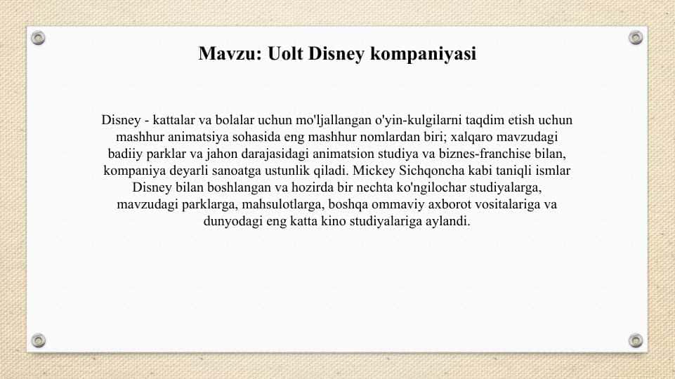 Uolt Disney kompaniyasi
