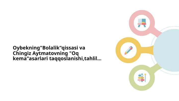 Oybekning"Bolalik"qissasi va Chingiz Aytmatovning "Oq kema"asarlari taqqoslanishi,tahlil