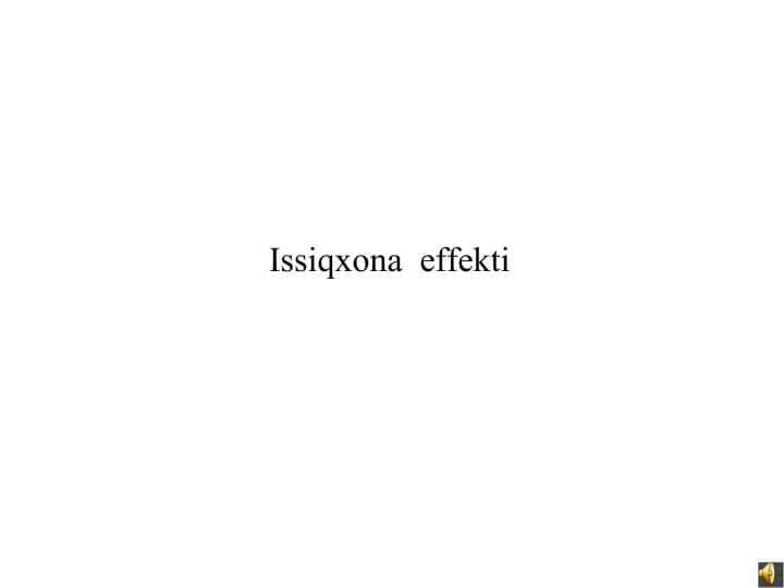 Issiqxona effekti