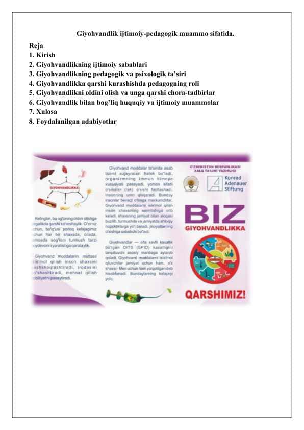 Giyohvandlik ijtimoiy-pedagogik muammo sifatida. 25