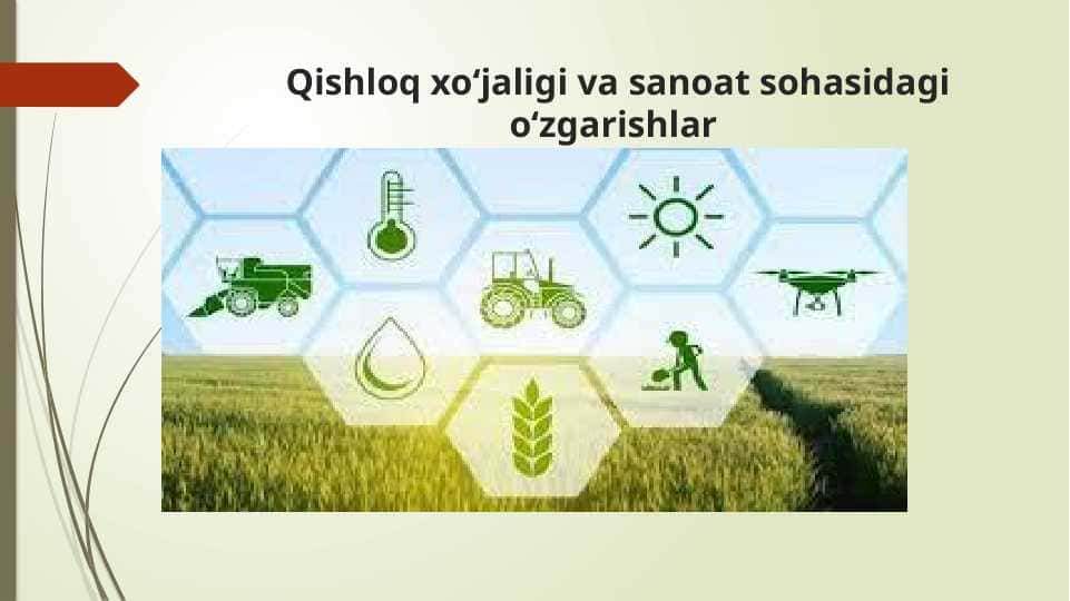 Qishloq xo‘jaligi va sanoat sohasidagi o‘zgarishlar
