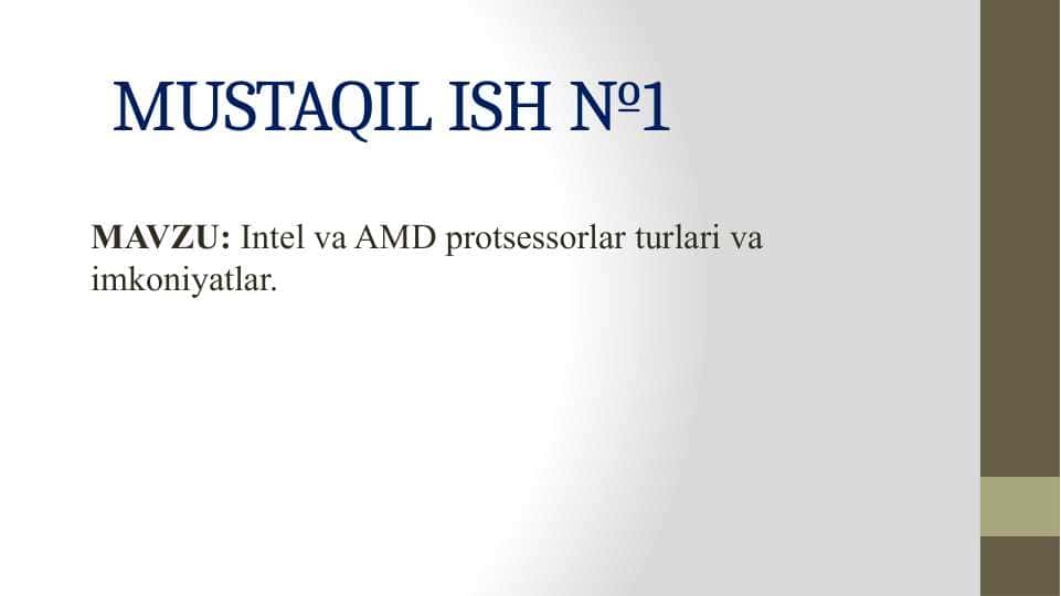 Intel va AMD protsessorlar turlari va imkoniyatlar