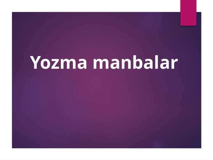 Yozma manbalar
