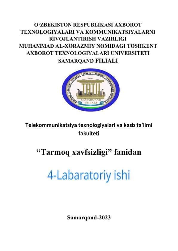 REZERVLASH PROTOKOLLARI - STP, RSTP VA AGREGATSIYALASH PROTOKOLLARI - LACP, PAGP NI SOZLASH
