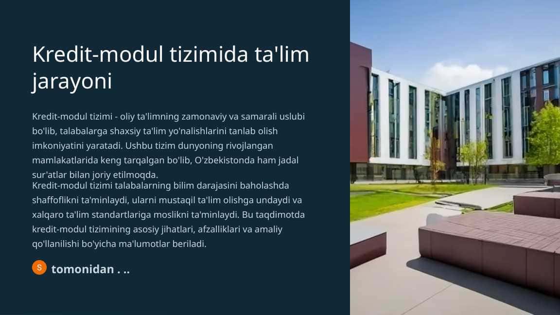 Kredit-modul tizimida ta'lim jarayoni
