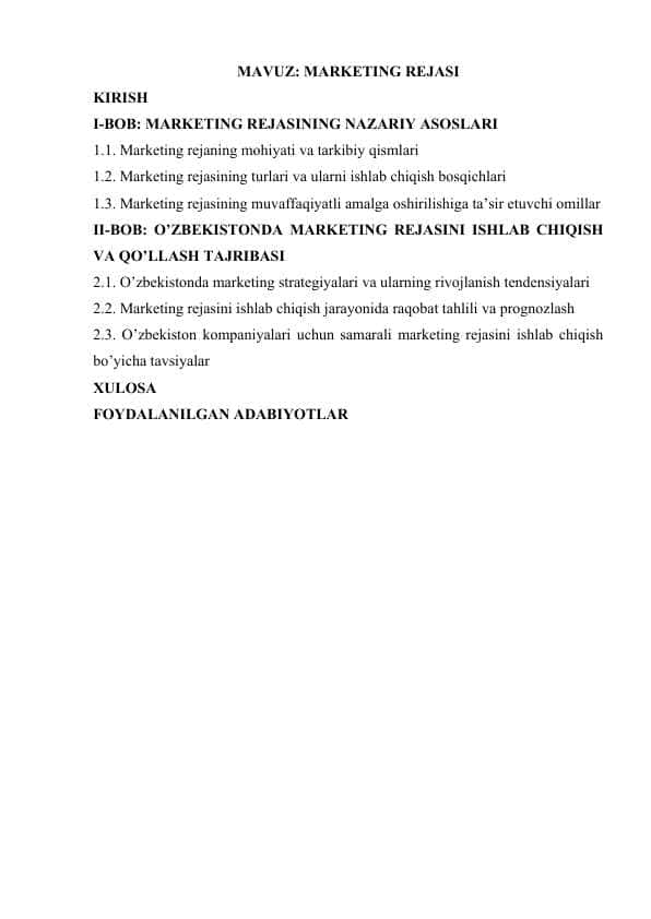 Marketing rejasi