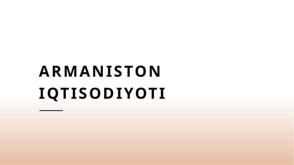 Armaniston iqtisodiyoti