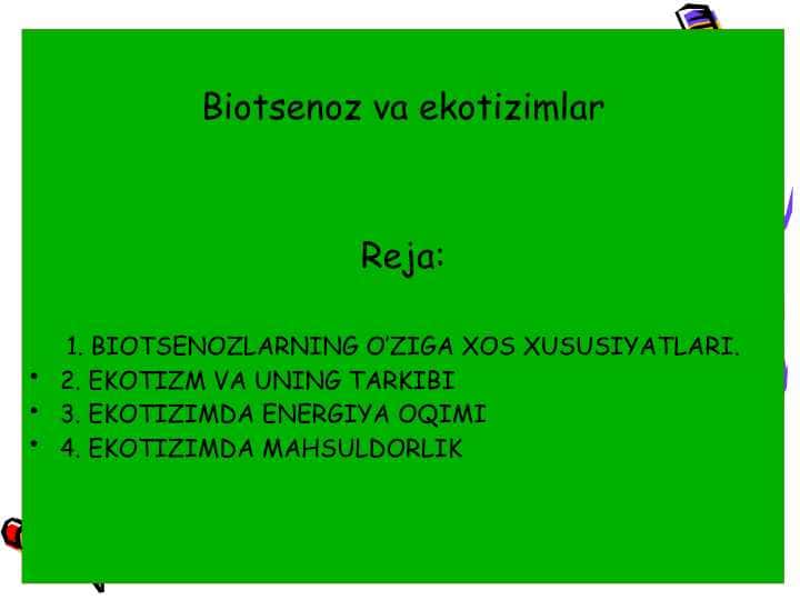 Biotsenoz va ekotizimlar