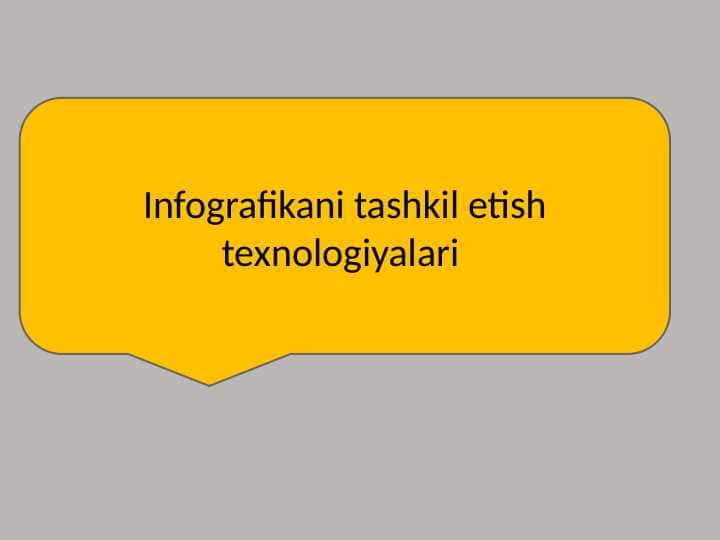 Infografikani tashkil etish texnologiyalari