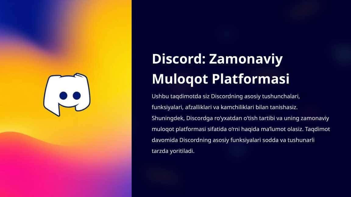 Discord platformasi haqida