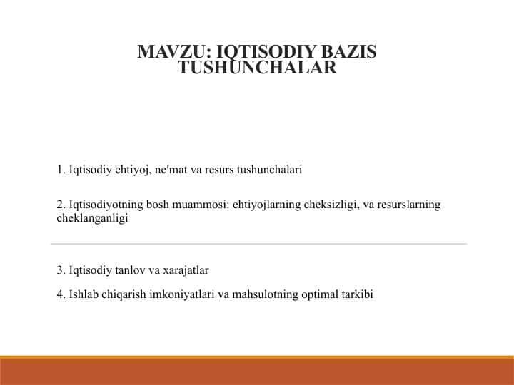IQTISОDIY BАZIS TUSHUNCHАLАR