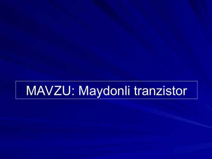 Maydonli tranzistor