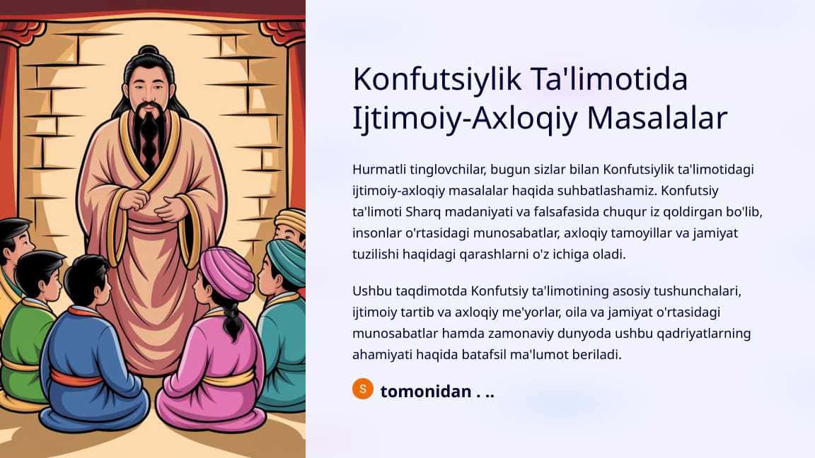 Konfutsiylik Ta'limotida Ijtimoiy-Axloqiy Masalalar