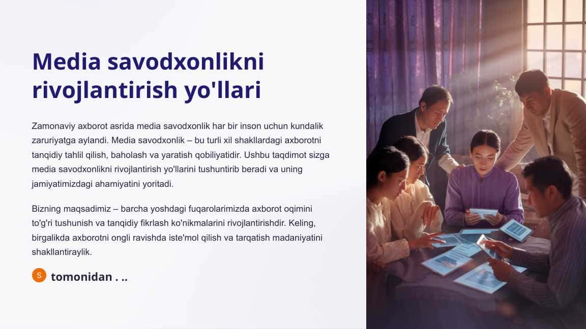 Media savodxonlikni rivojlantirish yo'llari