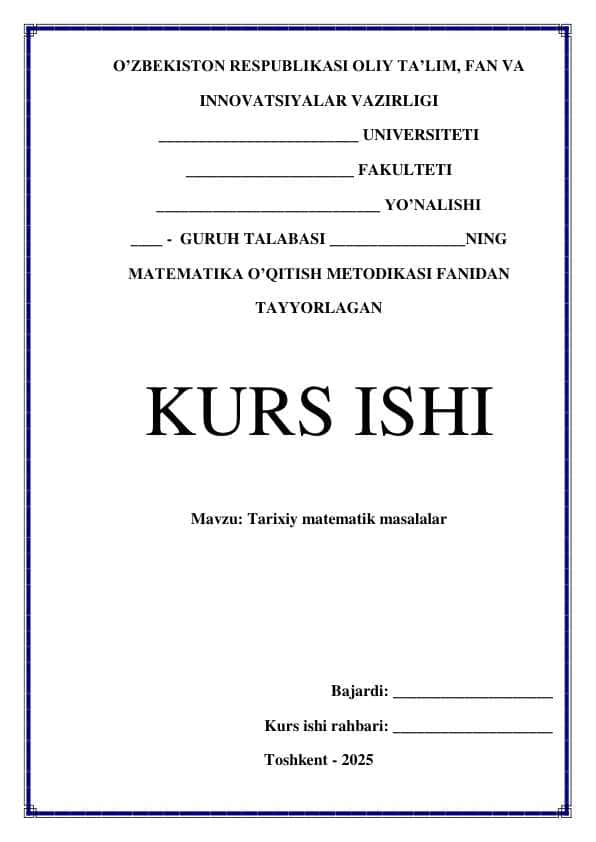Tarixiy matematik masalalar