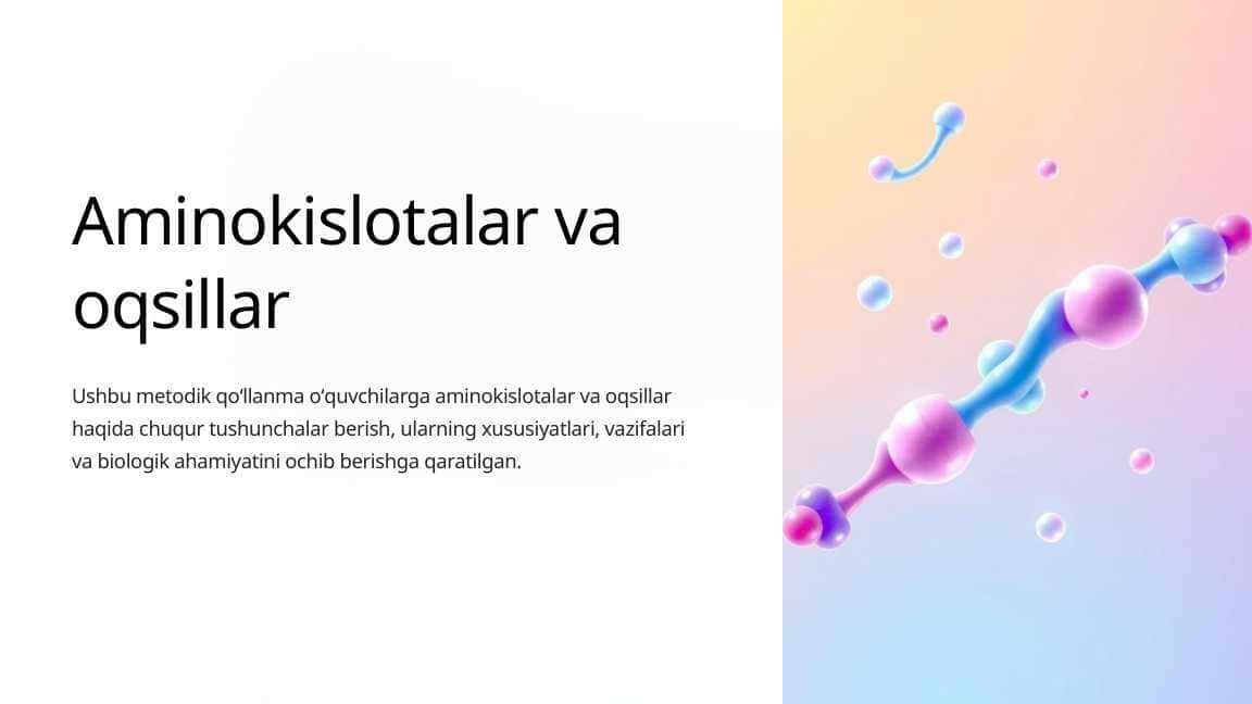 Aminokislotalar va oqsillar