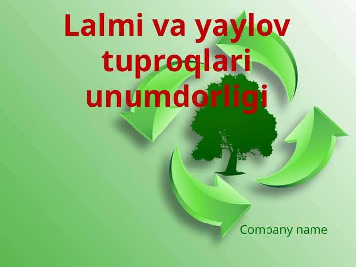 Lalmi va yaylov tuproqlari unumdorligi