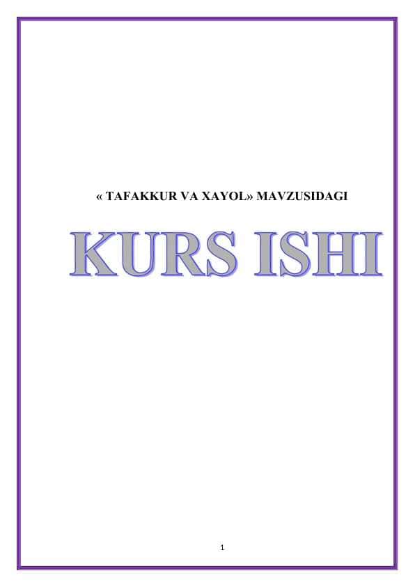 « TAFAKKUR VA XAYOL» 35.docx