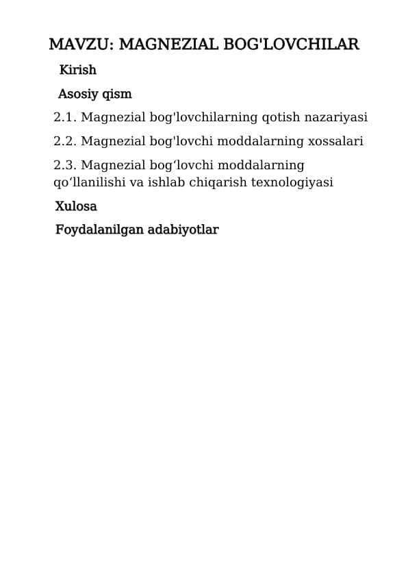 Magnezial bog'lovchilar