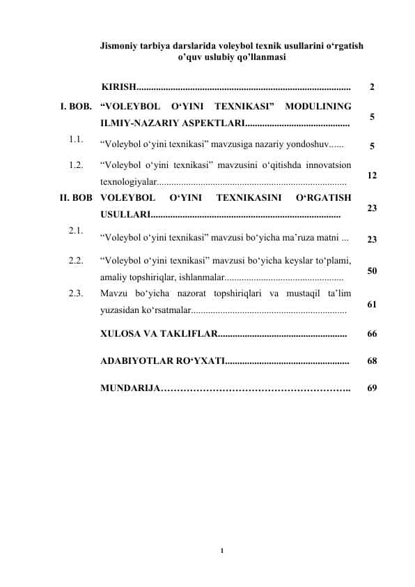 Jismoniy tarbiya darslarida voleybol texnik usullarini o‘rgatish