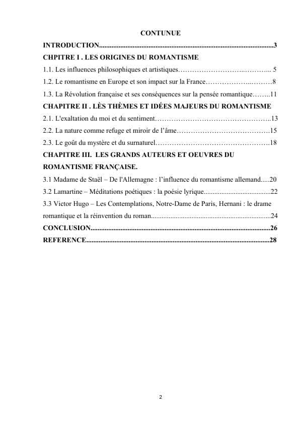 La littérature française. Le romantisme