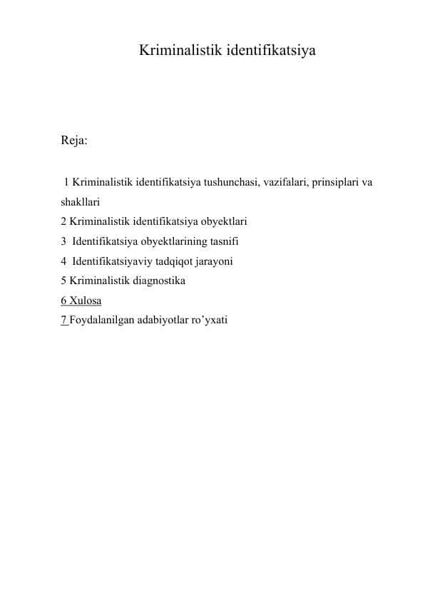 Kriminalistik identifikatsiya