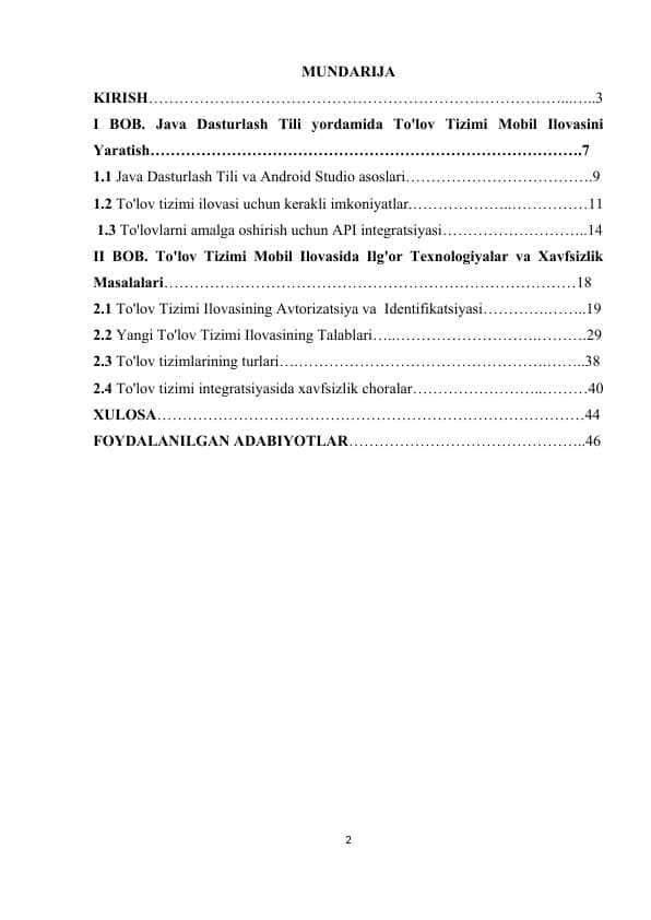 To'lov tizimi mobile ilovasini yaratish bo'yicha