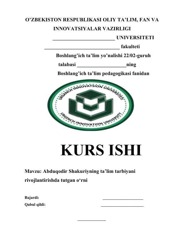 Abduqodir Shakuriyning ta’lim tarbiyani rivojlantirishda tutgan o‘rni