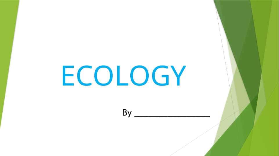 ECOLOGY