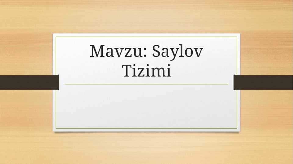 Saylov Tizimi